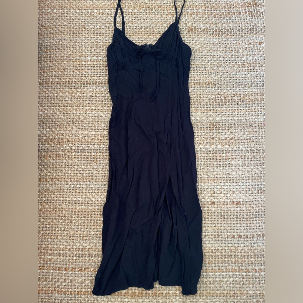 Black slit dress